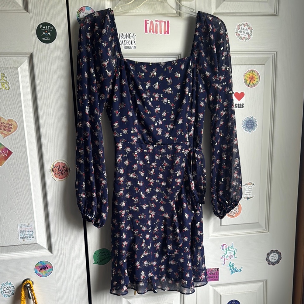 Altar'd State Floral Long Sleeve Mini Dress